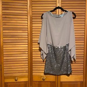 LAST CHANCE! NWT open back / cold shoulder sequin dress
